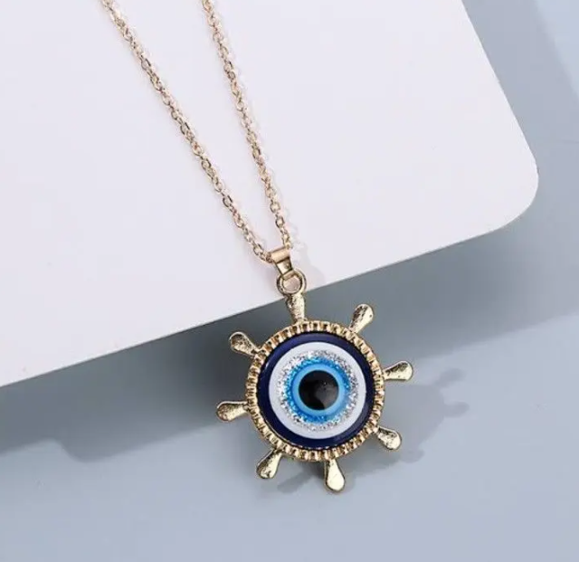 Western Golden Evil Eye Chain Necklace For Women & Girls