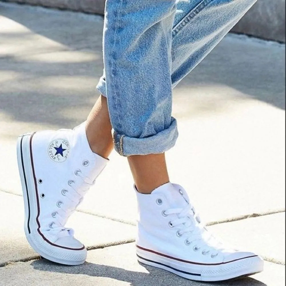 Trendy Convers All Star High White Shoes For Women (SHUB776)