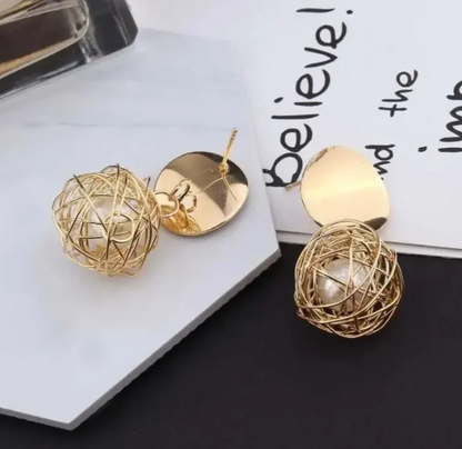 AVR JEWELS China Dangle Gold Double Disk Earrings For Women and Girls