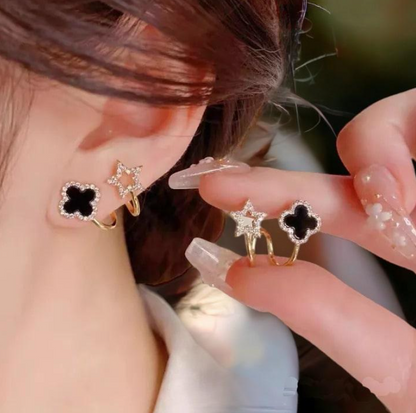 AVR JEWELS Korean Fashion Vibrato live four leaf Clover Earrings