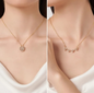 Four Love Hearts Pendant Necklace rose Diamond Leaf Clover Heart Necklaces