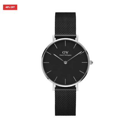 Daniel Wellington Petite Ashfield First Copy Watch – Black & Silver