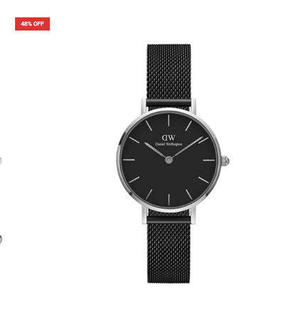 Daniel Wellington Petite Ashfield First Copy Watch – Black & Silver