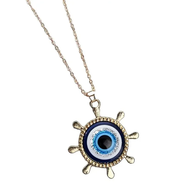 Western Golden Evil Eye Chain Necklace For Women & Girls
