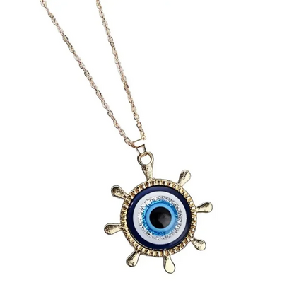 Western Golden Evil Eye Chain Necklace For Women & Girls