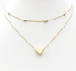 Charming Gold Plated Double Layered Heart Pendant Necklace For Women and Girls