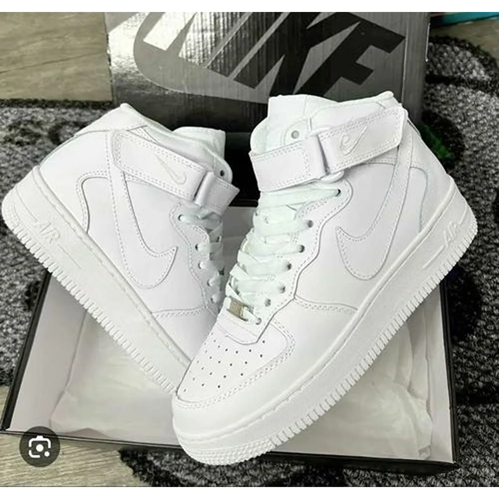 Trendy Nike Air Force Mid Long Leather Shoes For Women (SFS1887)