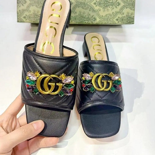 Luxurious Gucci Black Canary Slippers For Women (SFS1895)