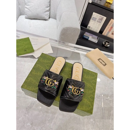 Luxurious Gucci Black Canary Slippers For Women (SFS1895)
